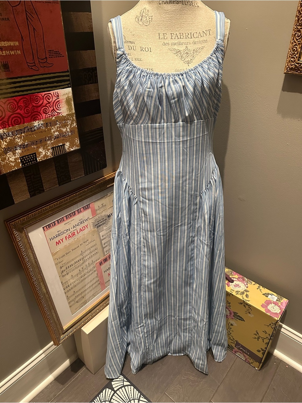 NWT Micah’s Striped/Seersucker Maxi Dress